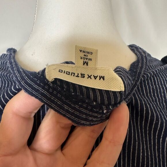 Max Studio Smoked Navy Blue Mini Dress Size M - Picture 8 of 10